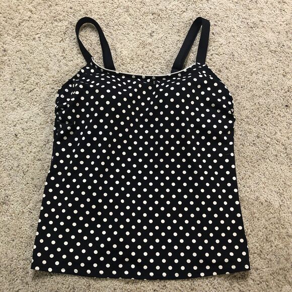 LANDS END size 8 Modest TANKINI Swim Suit TOP & Ribbed bottoms BLACK SET C23 - Picture 5 of 12